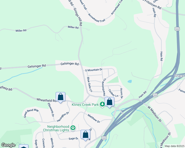 map of restaurants, bars, coffee shops, grocery stores, and more near 1859 White Oak Drive in Sinking Spring