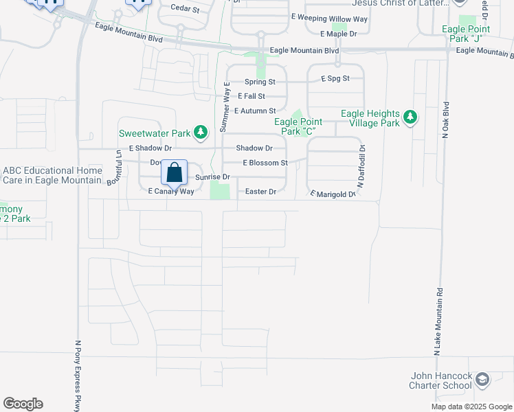 map of restaurants, bars, coffee shops, grocery stores, and more near 2079 E Hummingbird Drive in Eagle Mountain