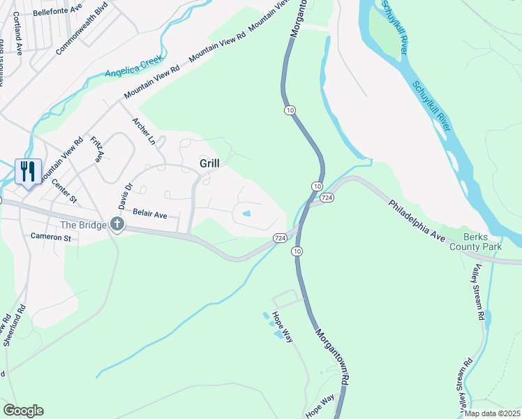 map of restaurants, bars, coffee shops, grocery stores, and more near 9 Kantner Lane North in Shillington