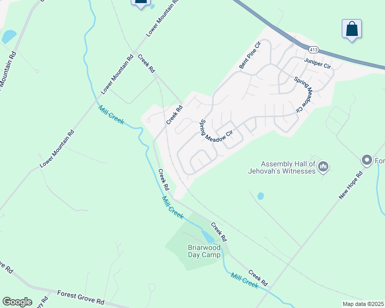 map of restaurants, bars, coffee shops, grocery stores, and more near 314 Blackberry Circle in New Hope