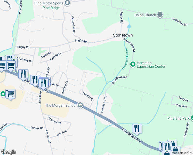 map of restaurants, bars, coffee shops, grocery stores, and more near 111 Heister Road in Birdsboro
