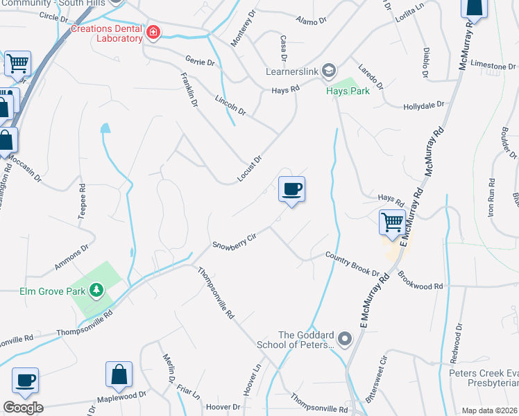 map of restaurants, bars, coffee shops, grocery stores, and more near 301 Snowberry Circle in Venetia