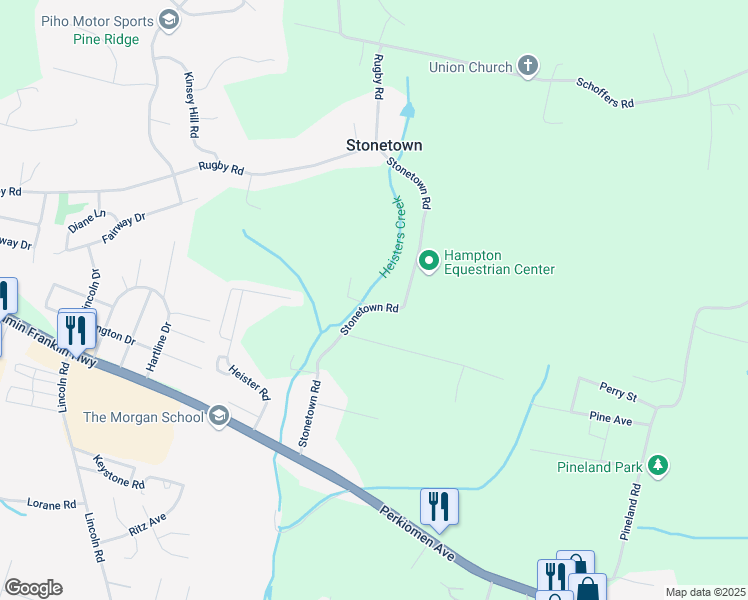 map of restaurants, bars, coffee shops, grocery stores, and more near 260 Stonetown Road in Birdsboro