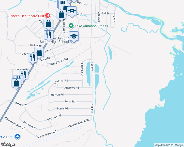 map of restaurants, bars, coffee shops, grocery stores, and more near 1st Ave in Westwood