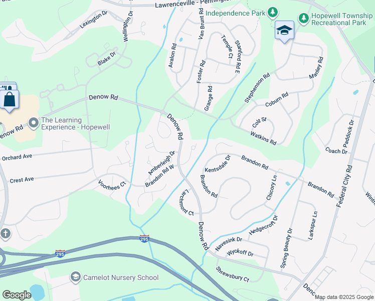 map of restaurants, bars, coffee shops, grocery stores, and more near 517 Amberleigh Drive in Pennington