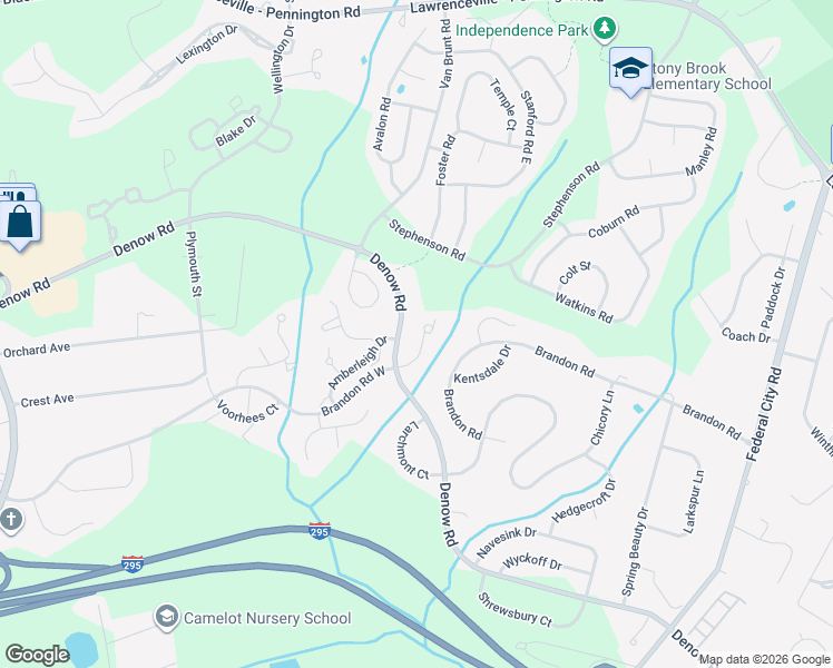 map of restaurants, bars, coffee shops, grocery stores, and more near 517 Amberleigh Drive in Pennington