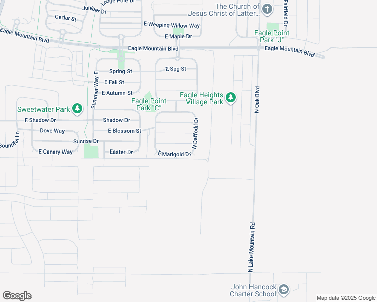 map of restaurants, bars, coffee shops, grocery stores, and more near 2397 East Marigold Drive in Eagle Mountain
