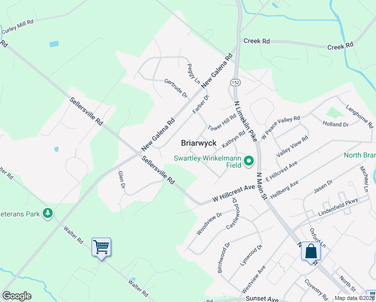 map of restaurants, bars, coffee shops, grocery stores, and more near 35 Woodmount Road in Chalfont