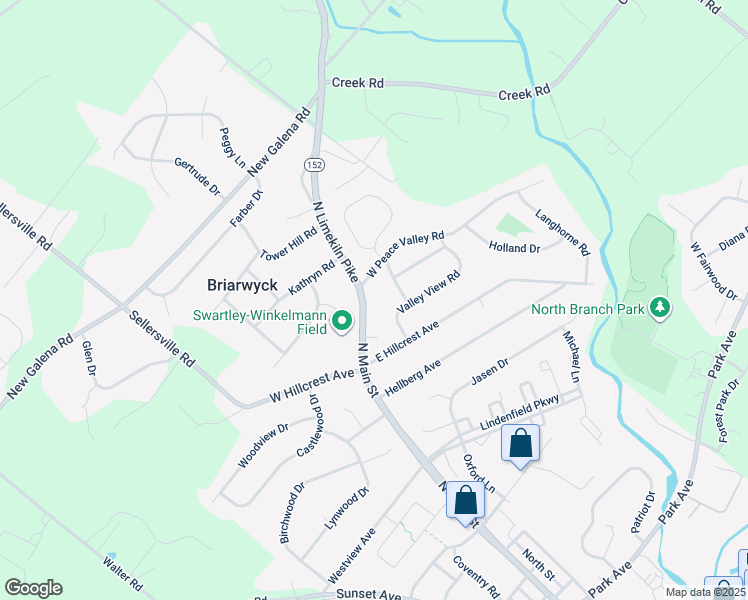 map of restaurants, bars, coffee shops, grocery stores, and more near 531 North Main Street in Chalfont