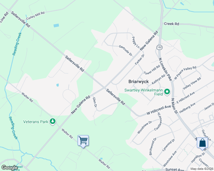 map of restaurants, bars, coffee shops, grocery stores, and more near 464 New Galena Road in Chalfont