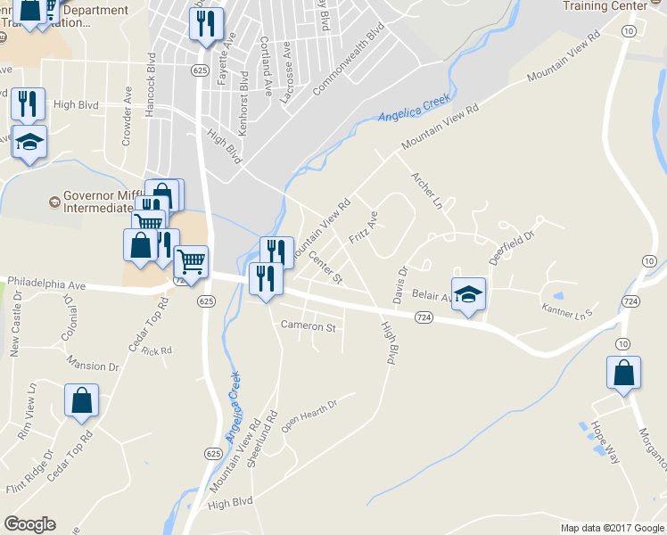 map of restaurants, bars, coffee shops, grocery stores, and more near 811 Fritz Avenue in Reading