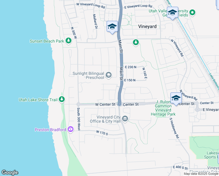 map of restaurants, bars, coffee shops, grocery stores, and more near 76 West Birds Eye Lane in Vineyard