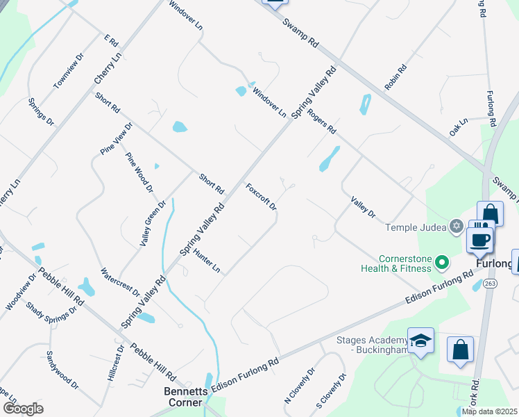 map of restaurants, bars, coffee shops, grocery stores, and more near 24 Foxcroft Drive in New Britain