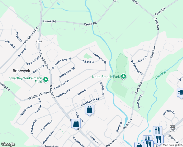 map of restaurants, bars, coffee shops, grocery stores, and more near 87 Hellberg Avenue in Chalfont