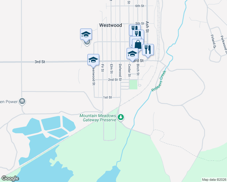 map of restaurants, bars, coffee shops, grocery stores, and more near 113 Delwood Street in Westwood