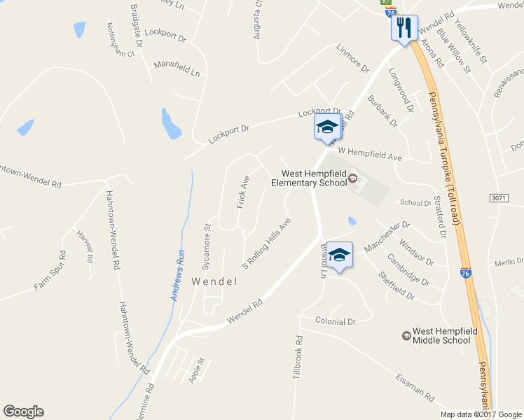 map of restaurants, bars, coffee shops, grocery stores, and more near 118 Rockwood Avenue in Irwin