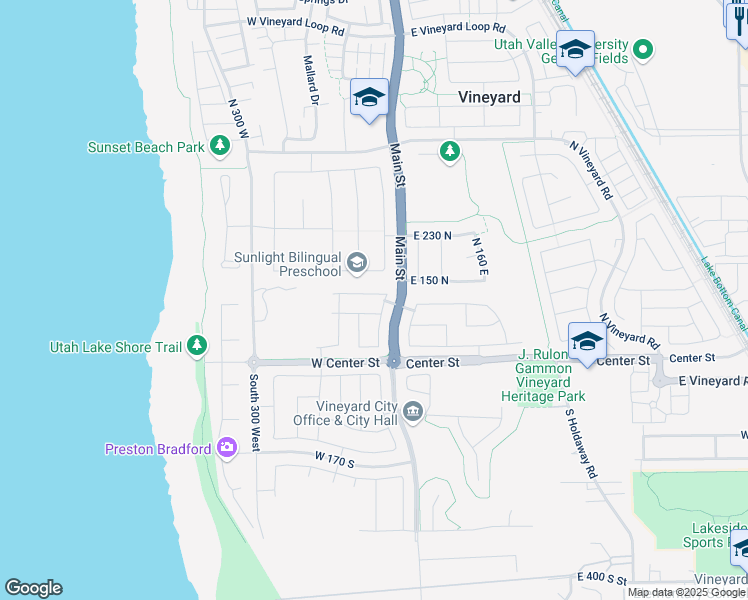 map of restaurants, bars, coffee shops, grocery stores, and more near 57 West Norway Maple Drive in Vineyard