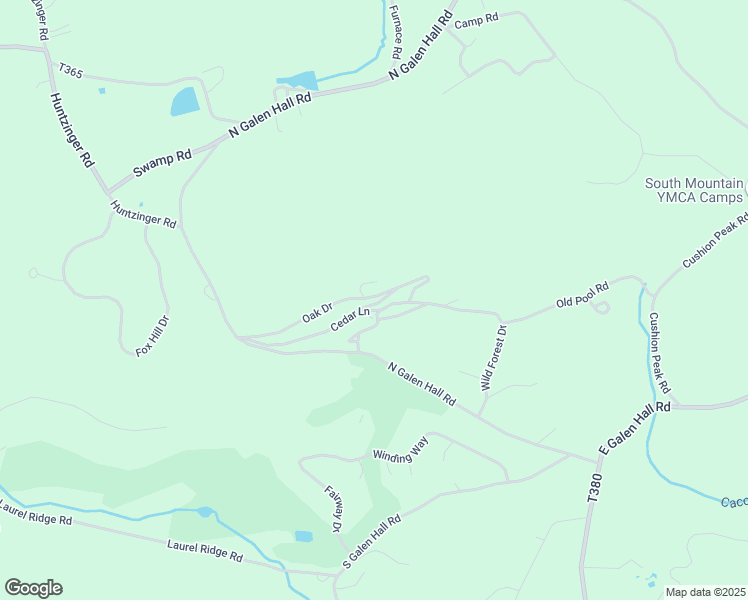 map of restaurants, bars, coffee shops, grocery stores, and more near 2 Oak Drive in Wernersville