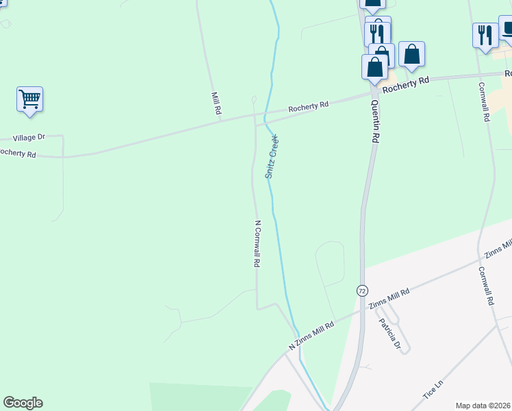 map of restaurants, bars, coffee shops, grocery stores, and more near 215 North Cornwall Road in Lebanon