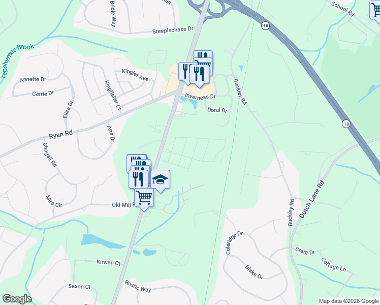 map of restaurants, bars, coffee shops, grocery stores, and more near 1203 Journey Avenue in Marlboro Township