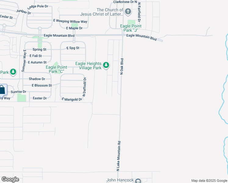 map of restaurants, bars, coffee shops, grocery stores, and more near 3584 North Oak Boulevard in Eagle Mountain