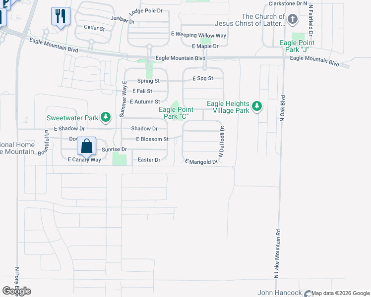 map of restaurants, bars, coffee shops, grocery stores, and more near 2259 East Sego Lily Drive in Eagle Mountain