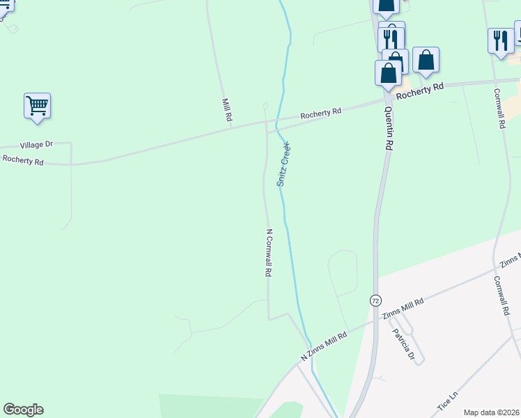 map of restaurants, bars, coffee shops, grocery stores, and more near 215 North Cornwall Road in Lebanon