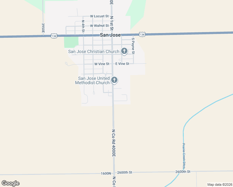 map of restaurants, bars, coffee shops, grocery stores, and more near 700 North Co Road 4000 East in San Jose