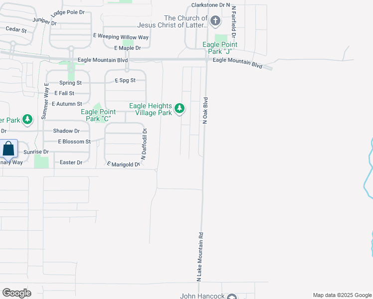 map of restaurants, bars, coffee shops, grocery stores, and more near 3591 North Oak Boulevard in Eagle Mountain