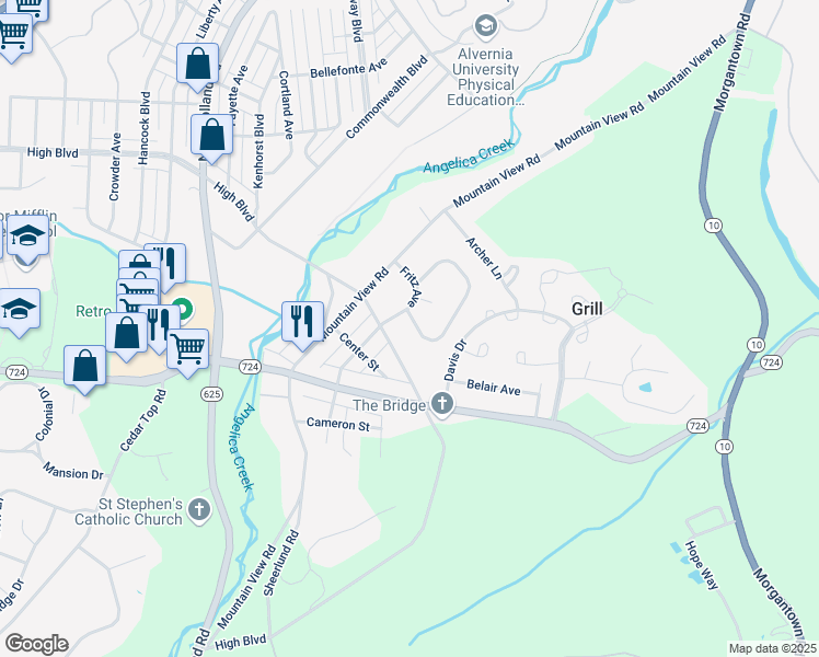 map of restaurants, bars, coffee shops, grocery stores, and more near 704 Tamarack Trail in Reading