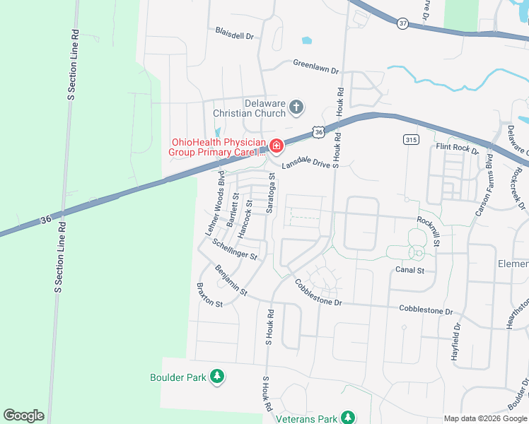 map of restaurants, bars, coffee shops, grocery stores, and more near 100 Paine Street in Delaware