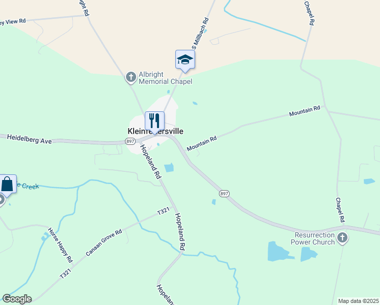 map of restaurants, bars, coffee shops, grocery stores, and more near 2750 Heidelberg Avenue in Newmanstown