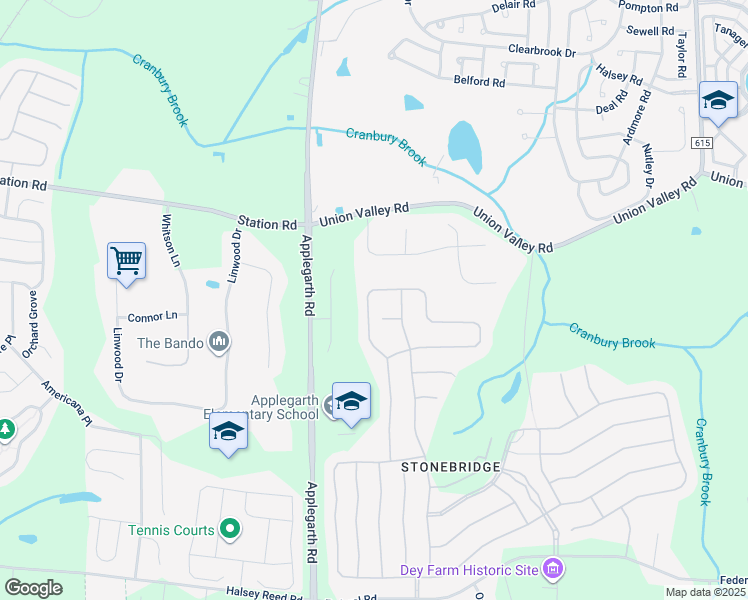 map of restaurants, bars, coffee shops, grocery stores, and more near 70 Timber Hill Drive in Monroe Township