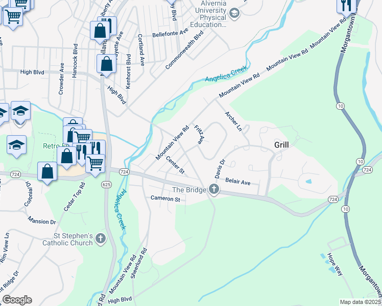 map of restaurants, bars, coffee shops, grocery stores, and more near 929 High Boulevard in Reading