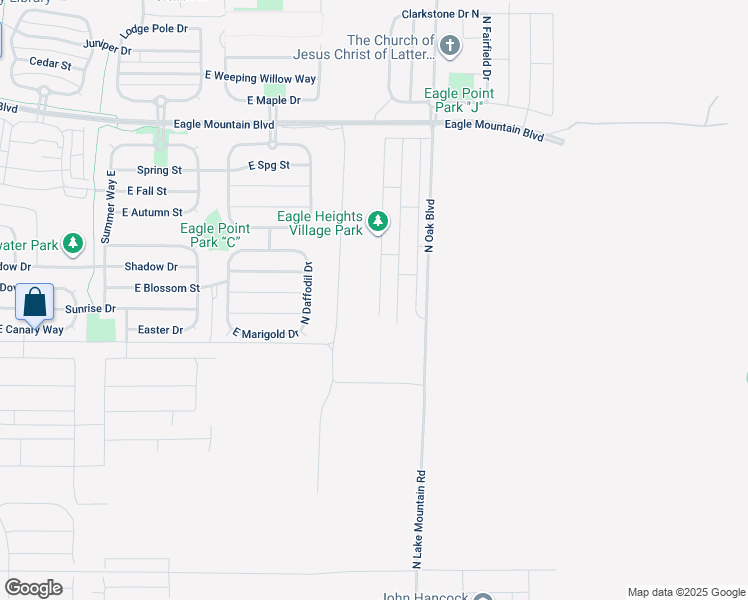 map of restaurants, bars, coffee shops, grocery stores, and more near 3599 North Stallion Street in Eagle Mountain