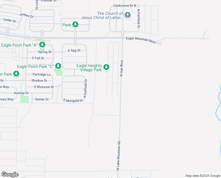 map of restaurants, bars, coffee shops, grocery stores, and more near 3611 North Oak Boulevard in Eagle Mountain
