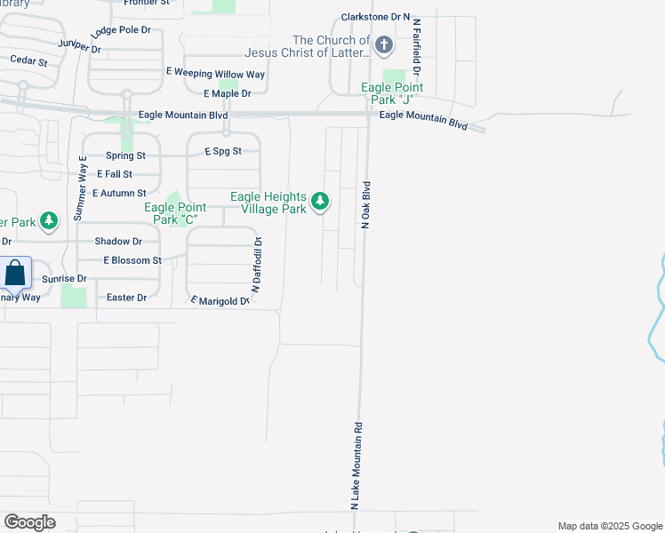 map of restaurants, bars, coffee shops, grocery stores, and more near 3611 North Oak Boulevard in Eagle Mountain