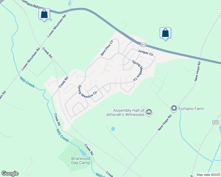 map of restaurants, bars, coffee shops, grocery stores, and more near 200 Finch Court in New Hope