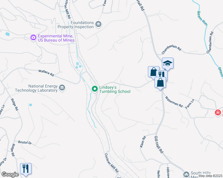 map of restaurants, bars, coffee shops, grocery stores, and more near 385 Greene Drive in Clairton