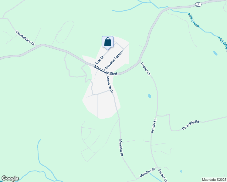 map of restaurants, bars, coffee shops, grocery stores, and more near 156 Meadow Drive in Johnstown