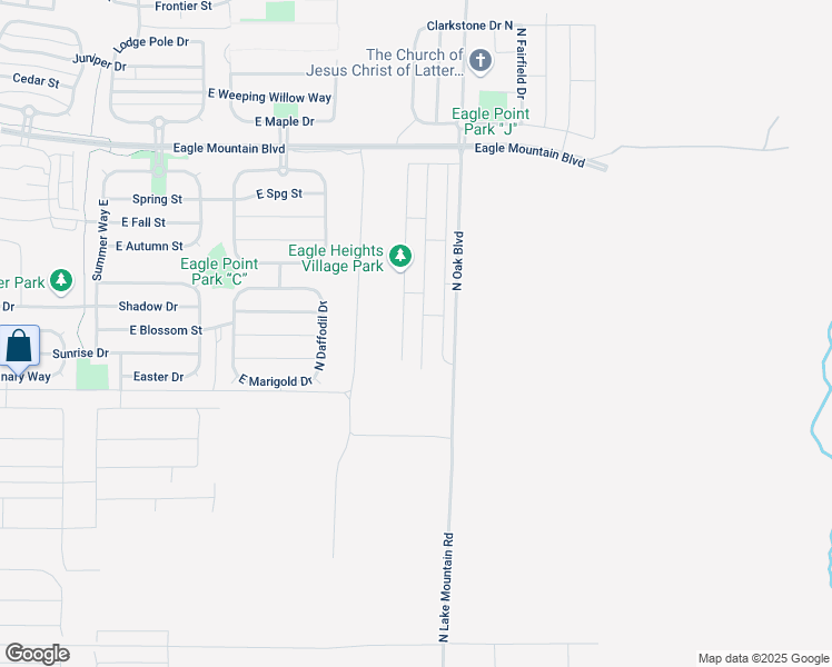map of restaurants, bars, coffee shops, grocery stores, and more near 3619 North Oak Boulevard in Eagle Mountain