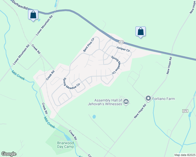 map of restaurants, bars, coffee shops, grocery stores, and more near 191 Cardinal Court South in New Hope