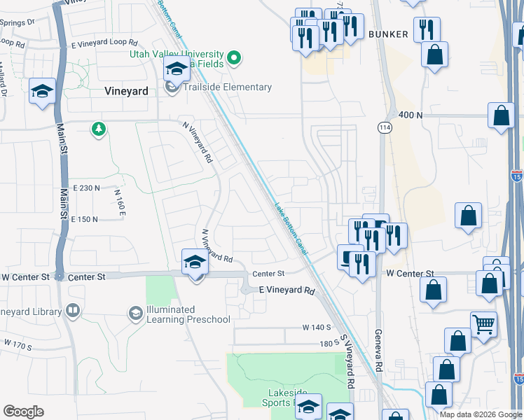 map of restaurants, bars, coffee shops, grocery stores, and more near 78 North Street in Vineyard