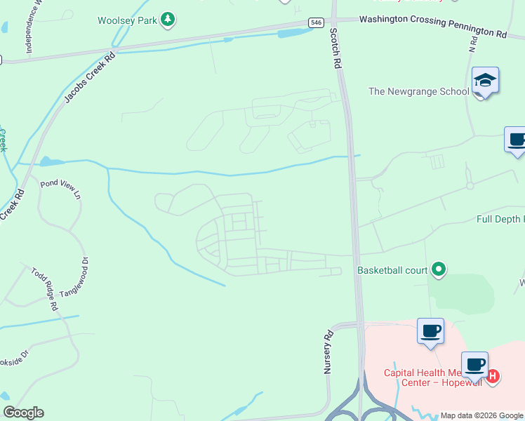 map of restaurants, bars, coffee shops, grocery stores, and more near 4304 Jacob Francis Way in Ewing Township