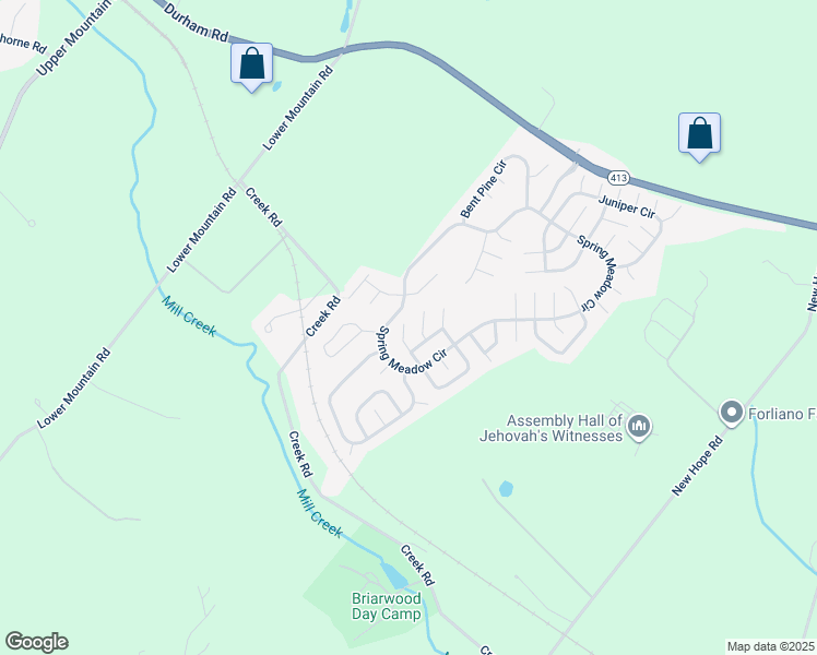 map of restaurants, bars, coffee shops, grocery stores, and more near 393 Thrush Court West in New Hope