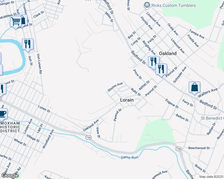 map of restaurants, bars, coffee shops, grocery stores, and more near 311 Blue Diamond Street in Johnstown