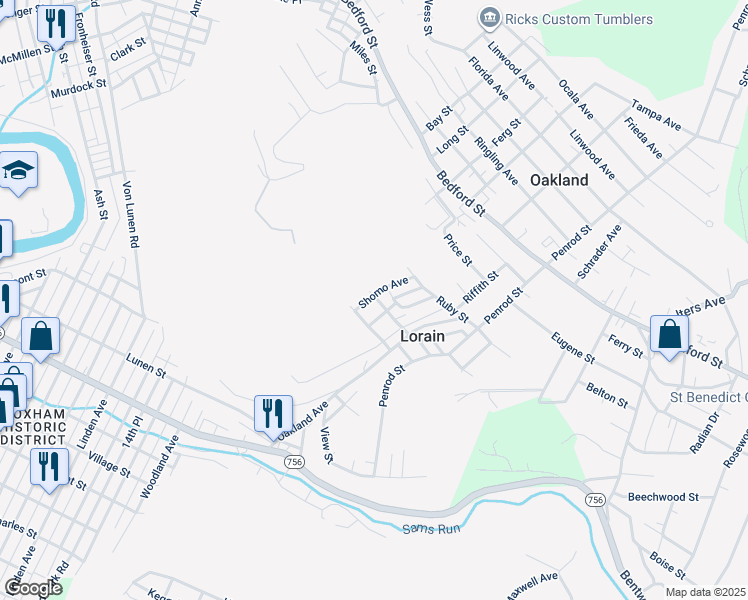map of restaurants, bars, coffee shops, grocery stores, and more near 311 Blue Diamond Street in Johnstown