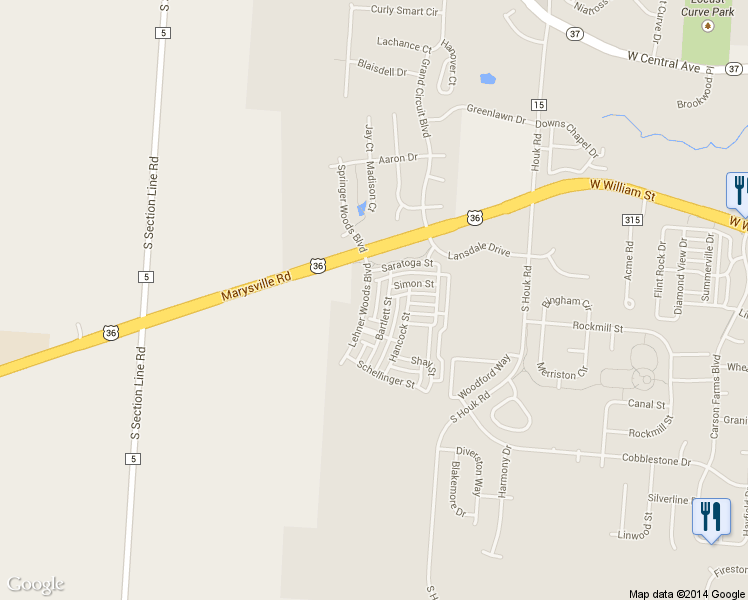 map of restaurants, bars, coffee shops, grocery stores, and more near 251 Bartlett Street in Delaware