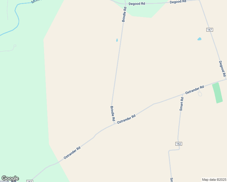 map of restaurants, bars, coffee shops, grocery stores, and more near 1653 Brindle Road in Ostrander