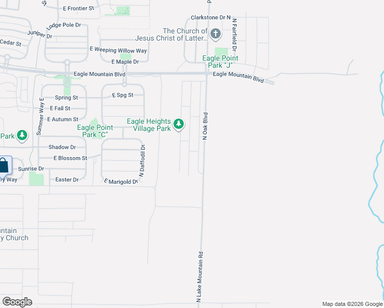 map of restaurants, bars, coffee shops, grocery stores, and more near 3646 North Oak Boulevard in Eagle Mountain
